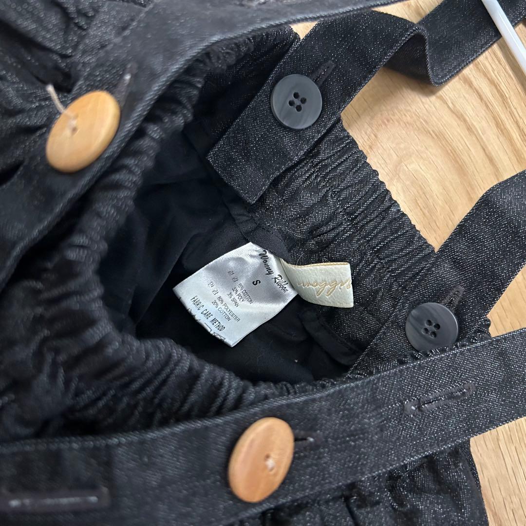 wonny ribbon ブラックデニムスカート　Sサイズ