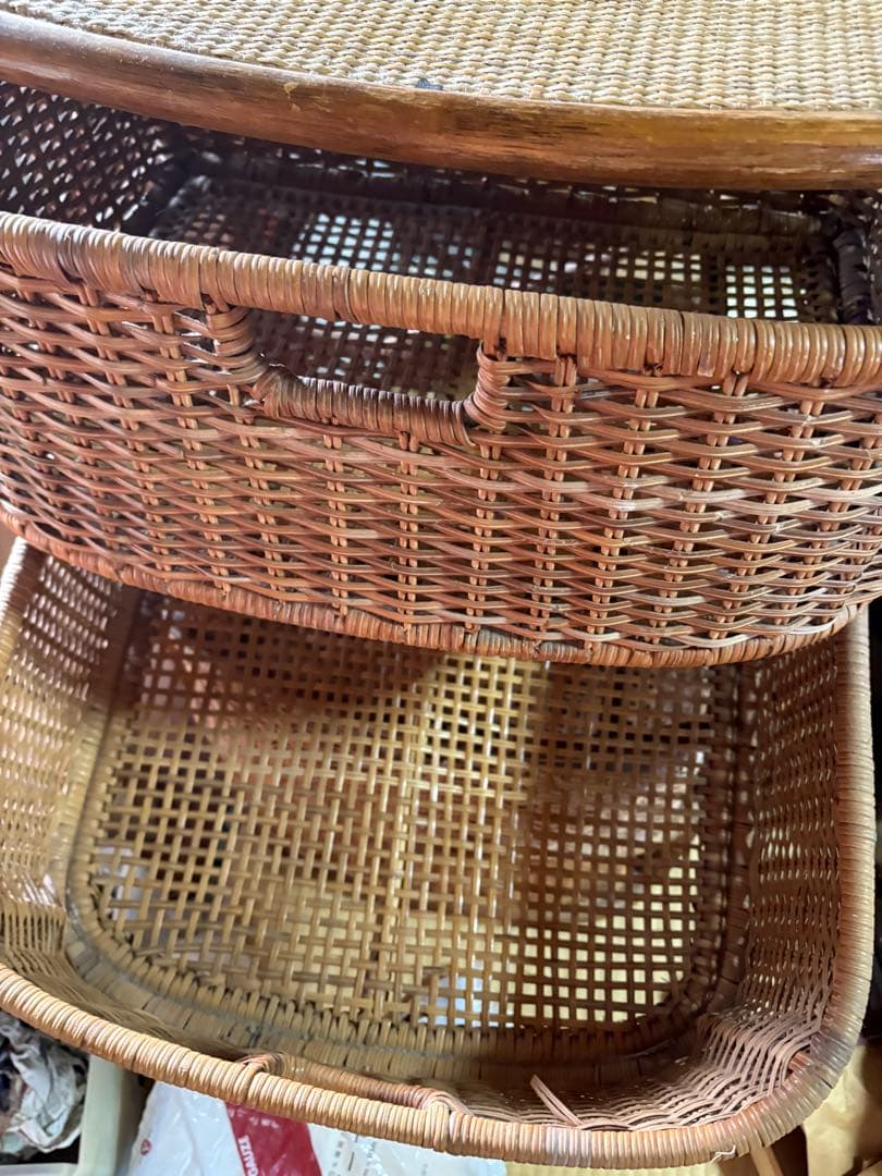 GYP1231 ラタン家具　籐家具　四段チェスト　昭和レトロ