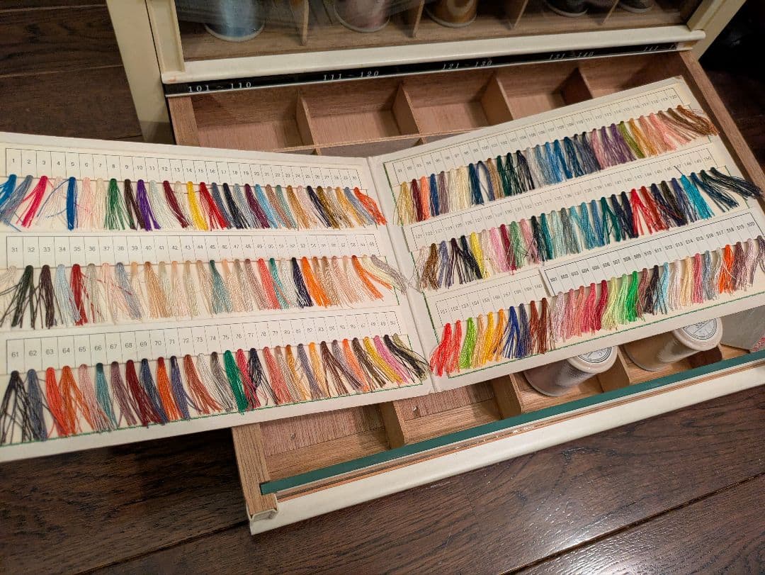 糸収納ケース ＋絹手縫糸約80巻 ＋α　セット