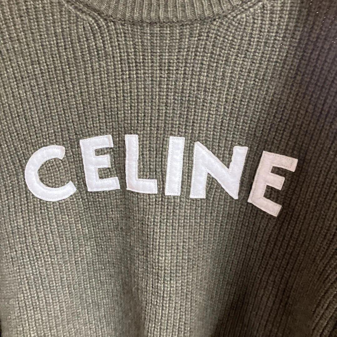 CELINE オリーブロゴ入り ウールニットセーター【1】