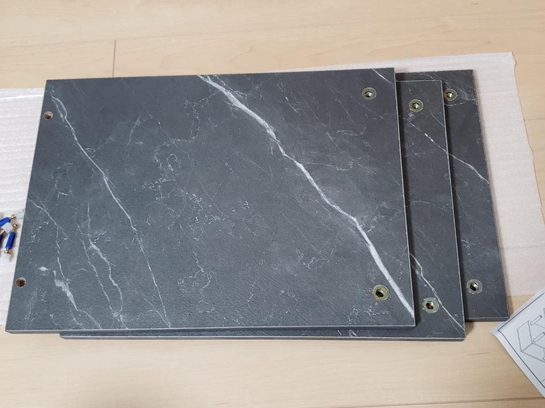 見せる収納S型サイドテーブル ブラック シンプル 大理石調