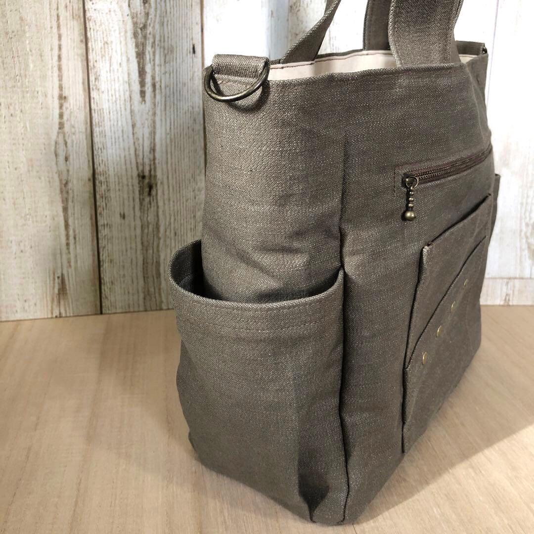 ぼん　デニムトートバッグ　ブラウン　ブラック　2個セット