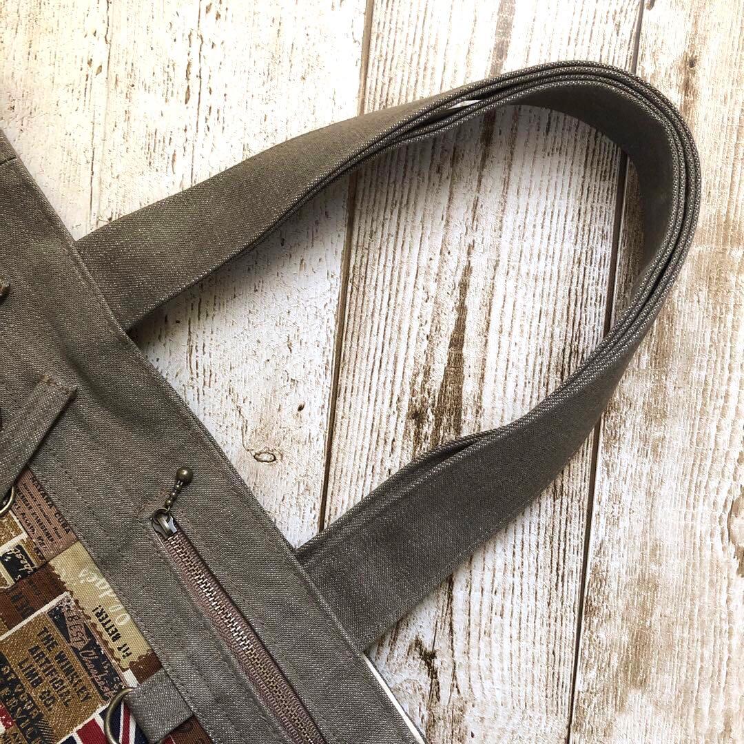 ぼん　デニムトートバッグ　ブラウン　ブラック　2個セット