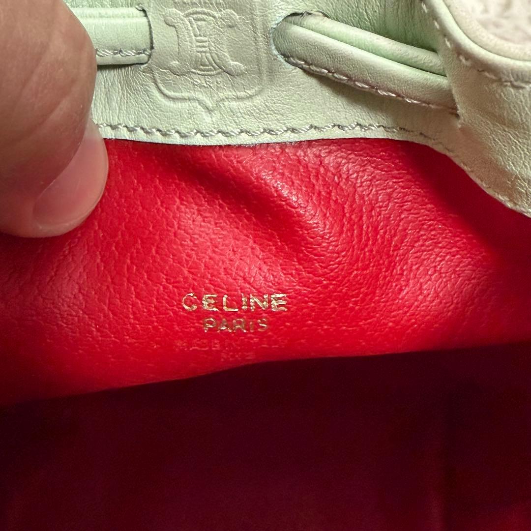 希少　CELINE 巾着ショルダーバッグ　オールレザー　　ワンショルダー斜め掛け
