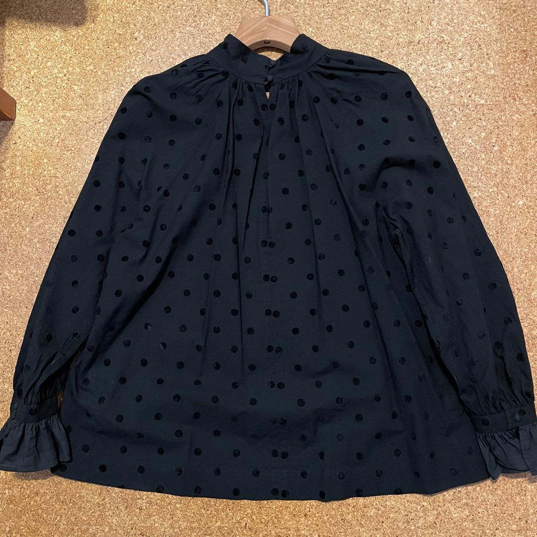 マガリ MAGALI アンティークドットフリルスリーブプルオーバー★極美品