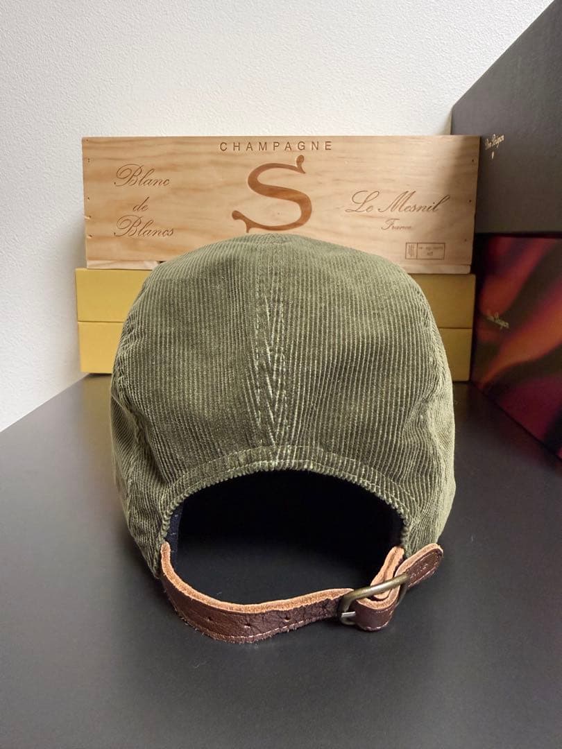 Supreme コーデュロイキャップ オリーブ