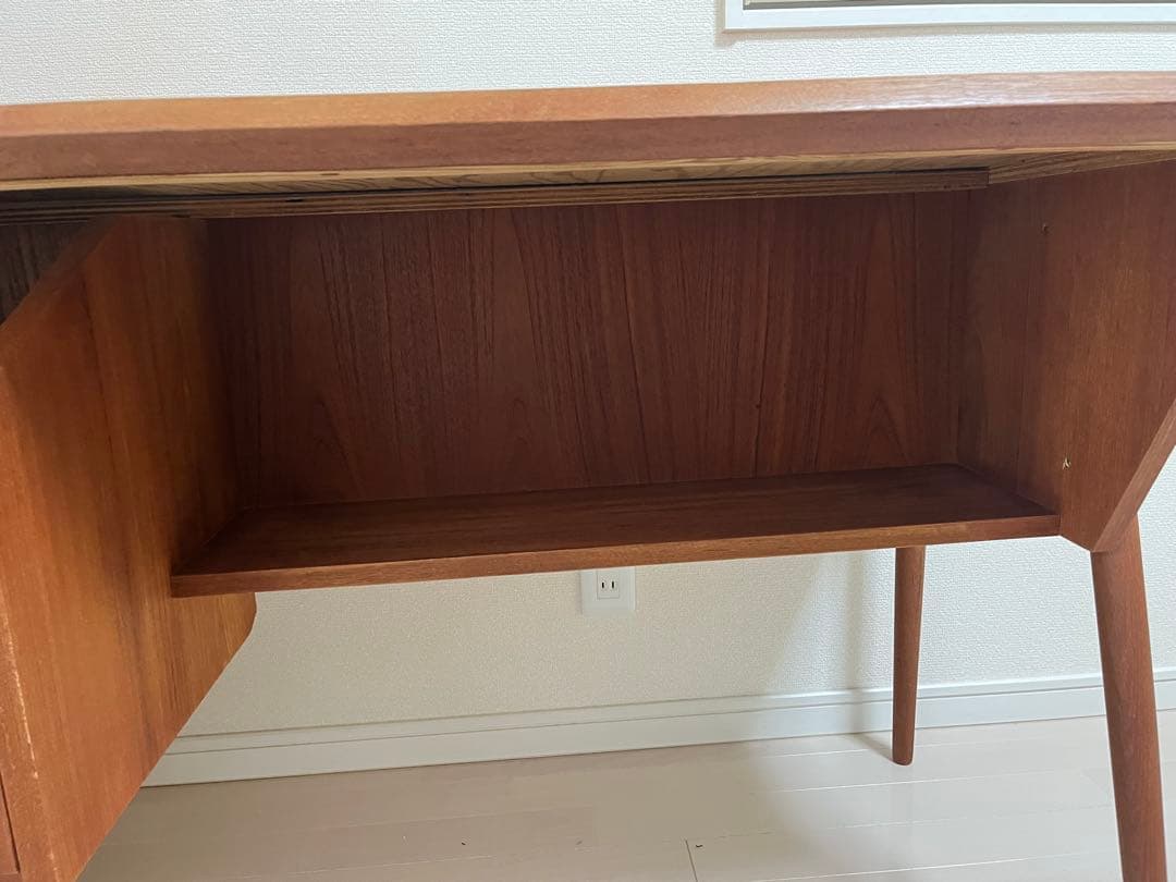 デンマーク製 アンティーク 木製デスク 3段引き出し付き