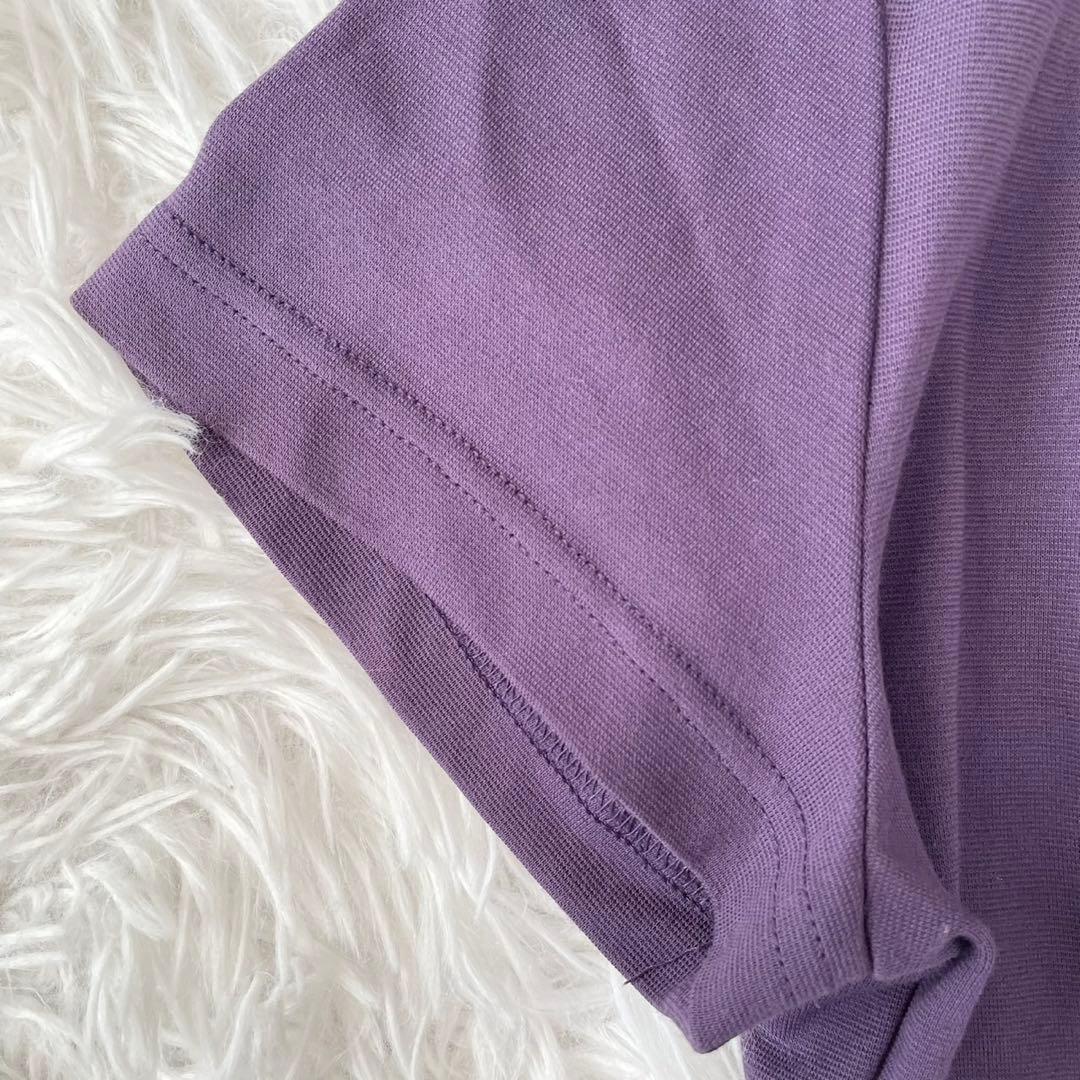 COUP DE CHANCEゴルフハーフジップ 半袖ワンピース紫38 切り替え