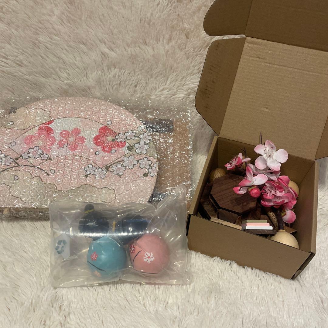 ✨可愛い✨ 雛人形 ひな人形 木製 お雛様 桃の節句 初節句 コンパクト 雛祭り