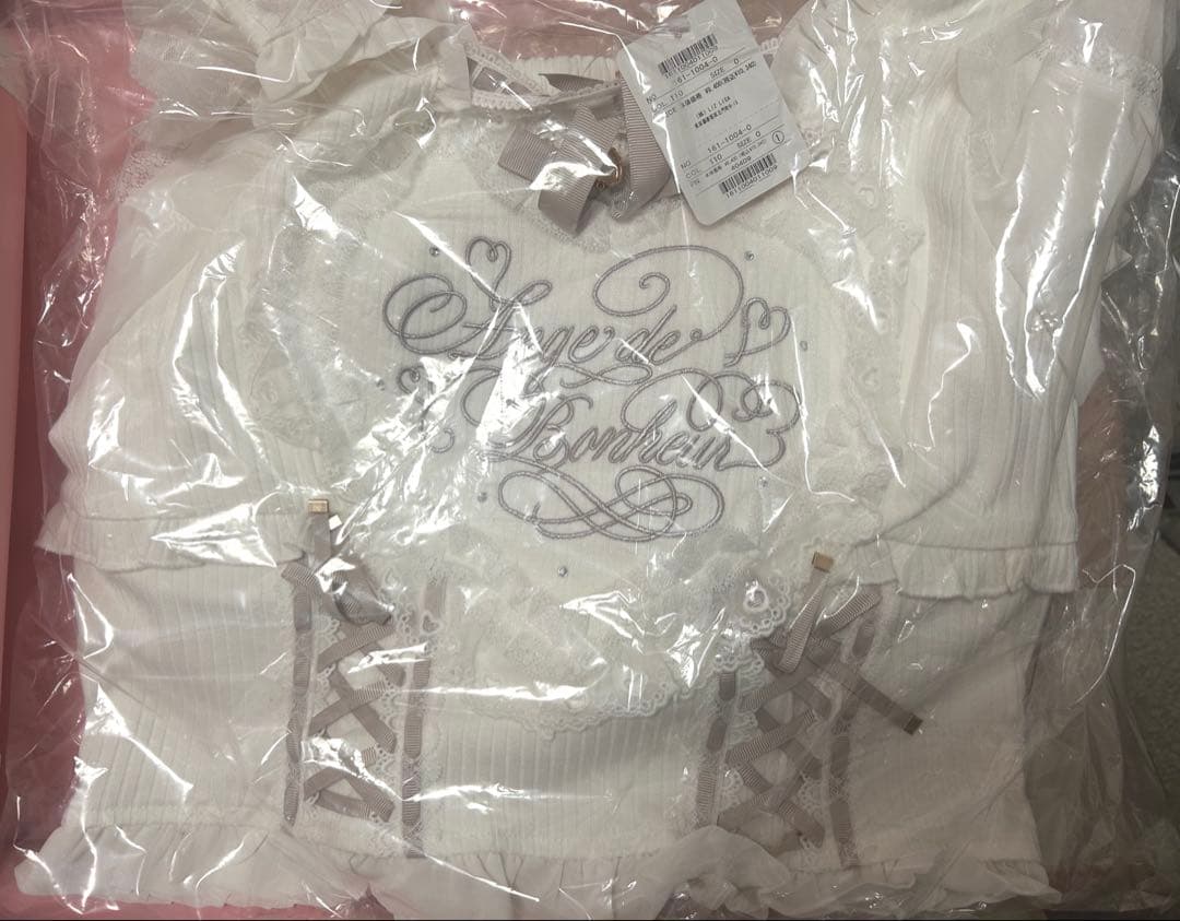 【新品未開封】フリルハートリボンスリーブトップス　LIZLISA ピンク