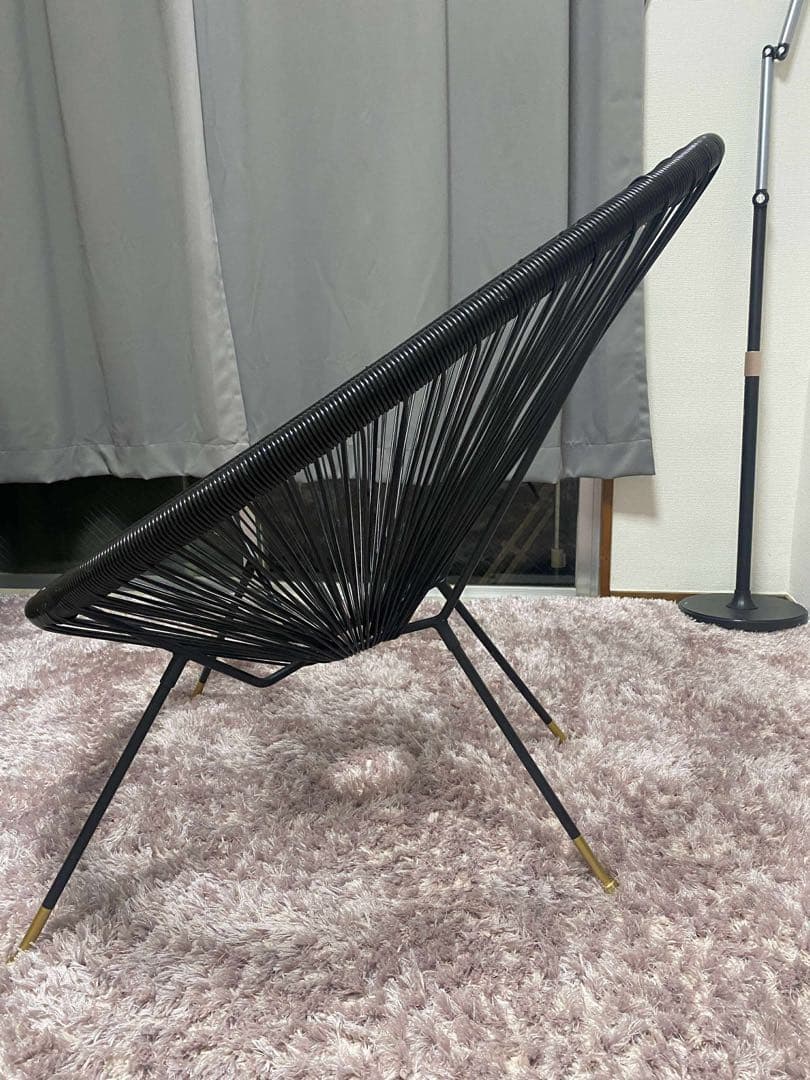 RuRu アカプルコチェア風　ラウンジチェア黒 美品