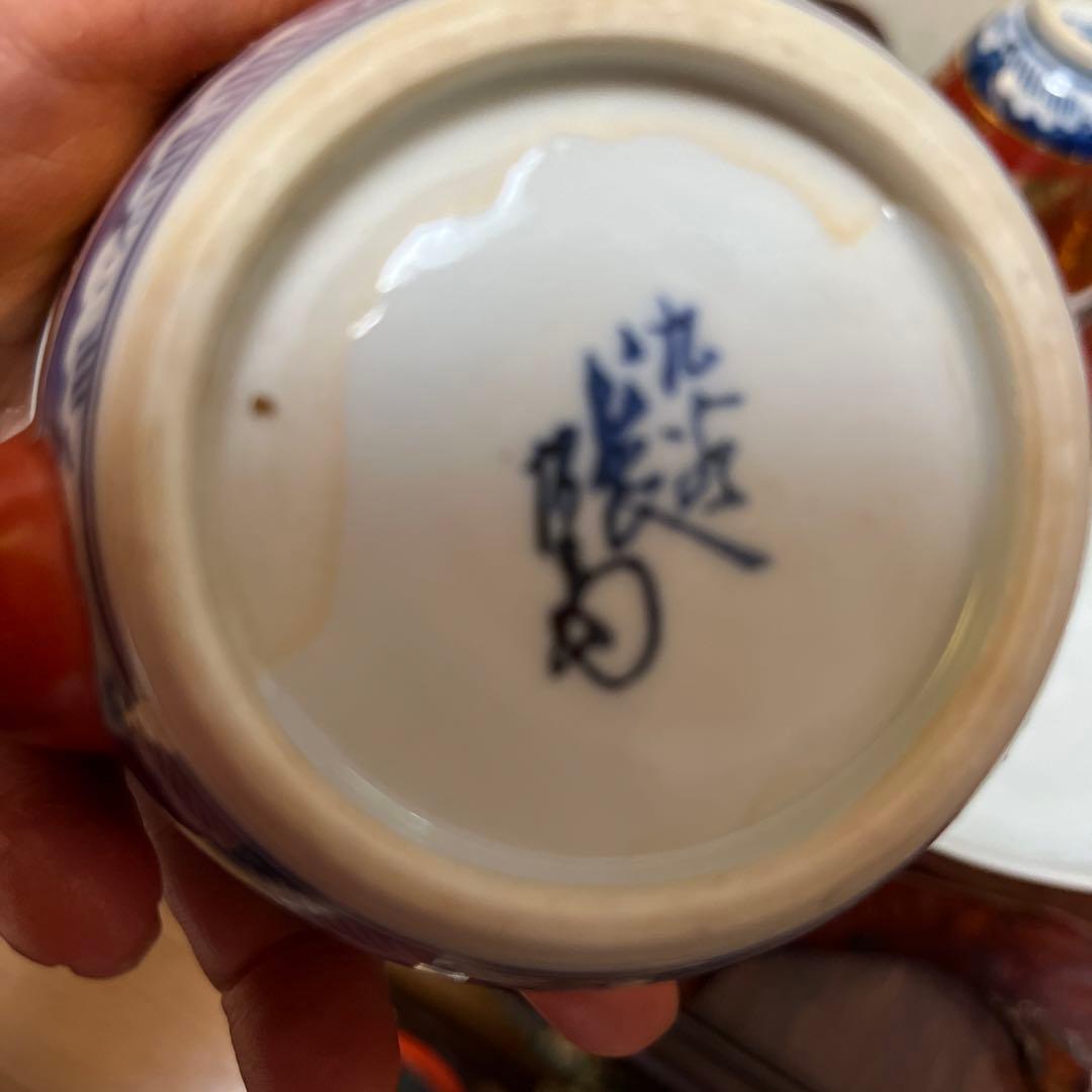 九谷焼 煎茶道具　煎茶器セット　長右衛門 金蘭手 茶器　細長湯冷し　骨董