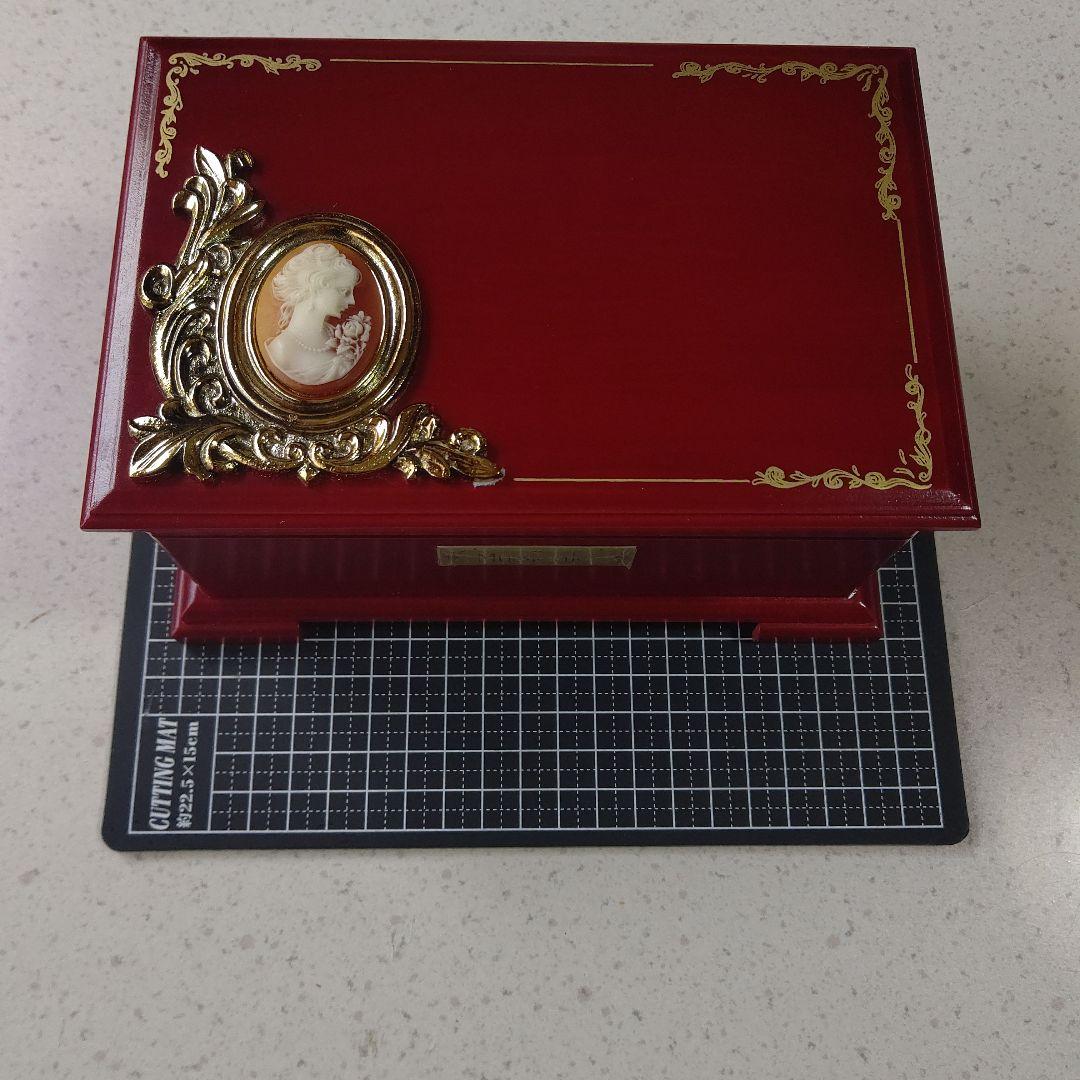 カメオ オルゴール付きジュエリーBOX 木製 宝石箱