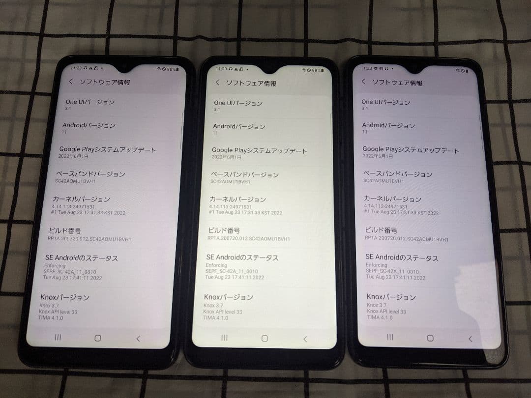 GalaxyA21SC-42A 64GB android11 Simフリー3台①
