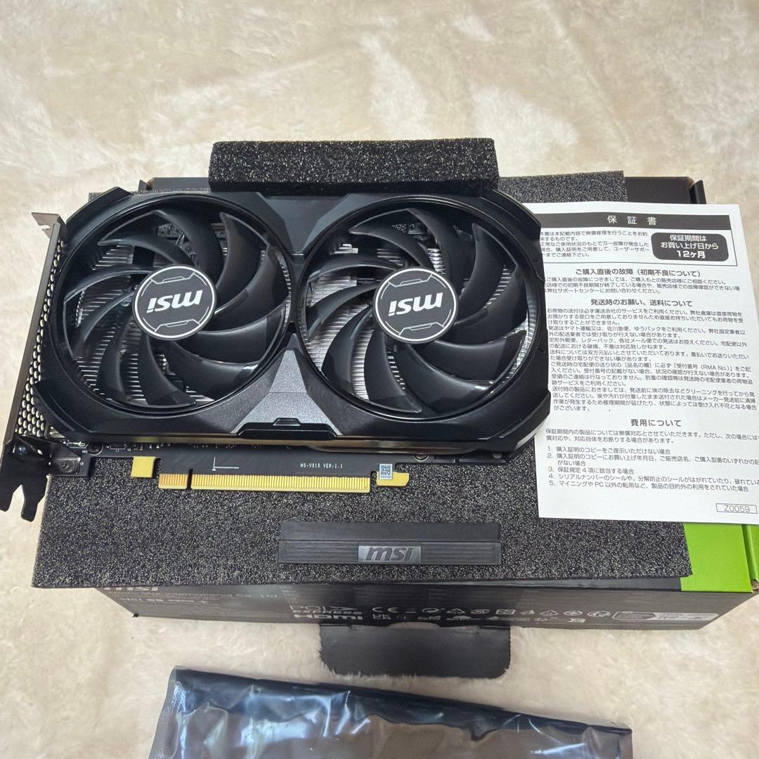 グラフィックボード・グラボ・ビデオカード MSI GeForce RTX 4060 Ti Ventus 2X Black