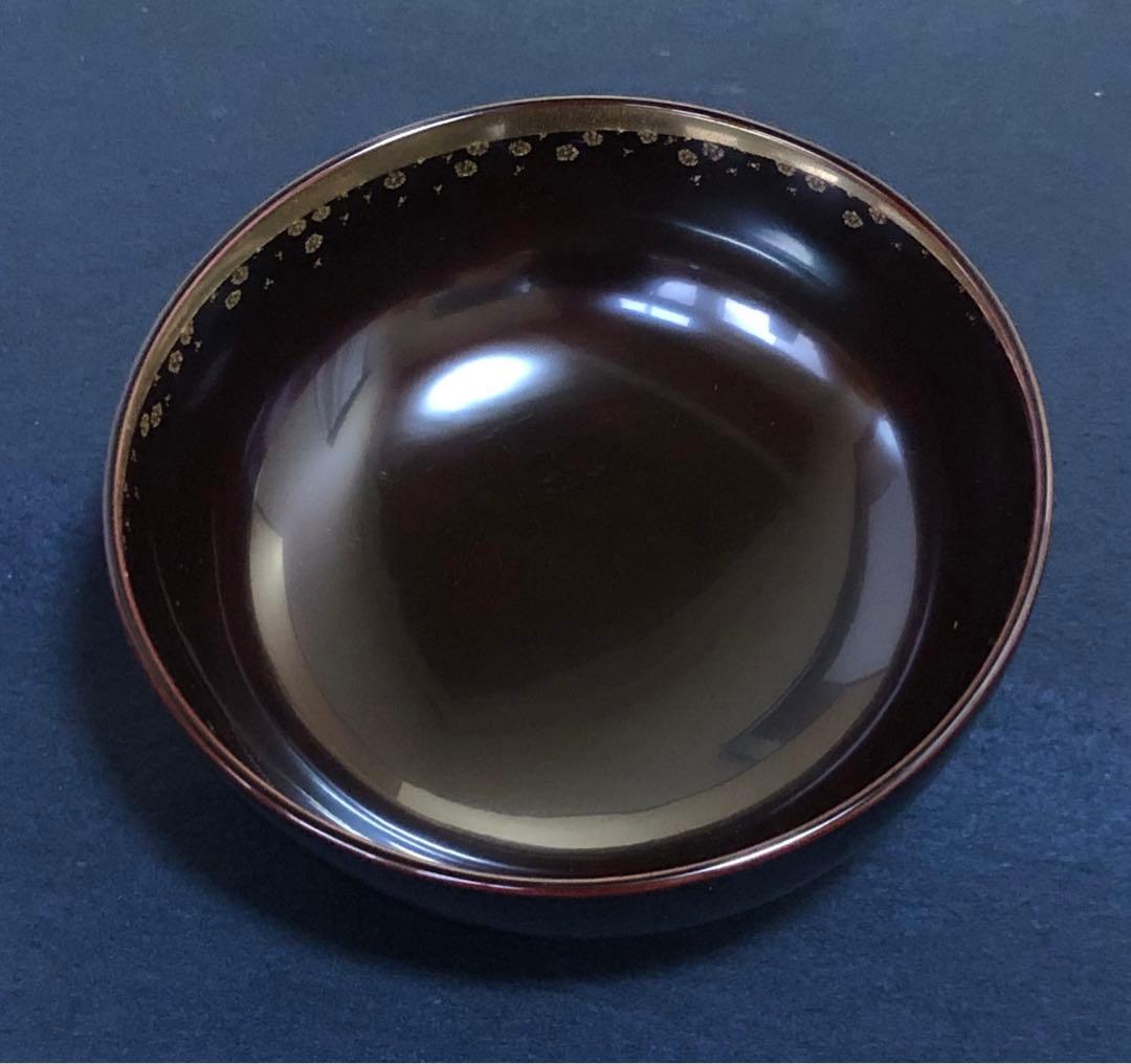 《R》輪島塗 溜塗 三味盛器 輪島屋本店謹製 木製漆器 共箱 260209け1