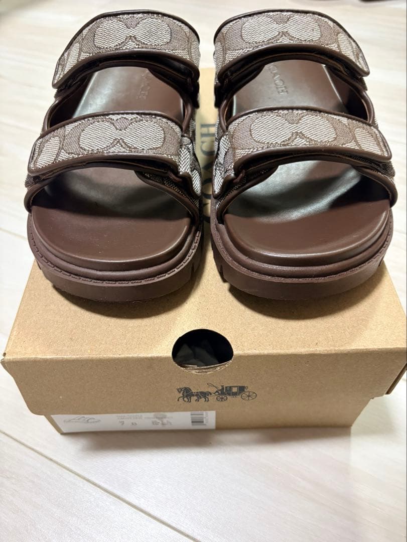 COACH ブラウン ストラップサンダル 24cm 箱付き