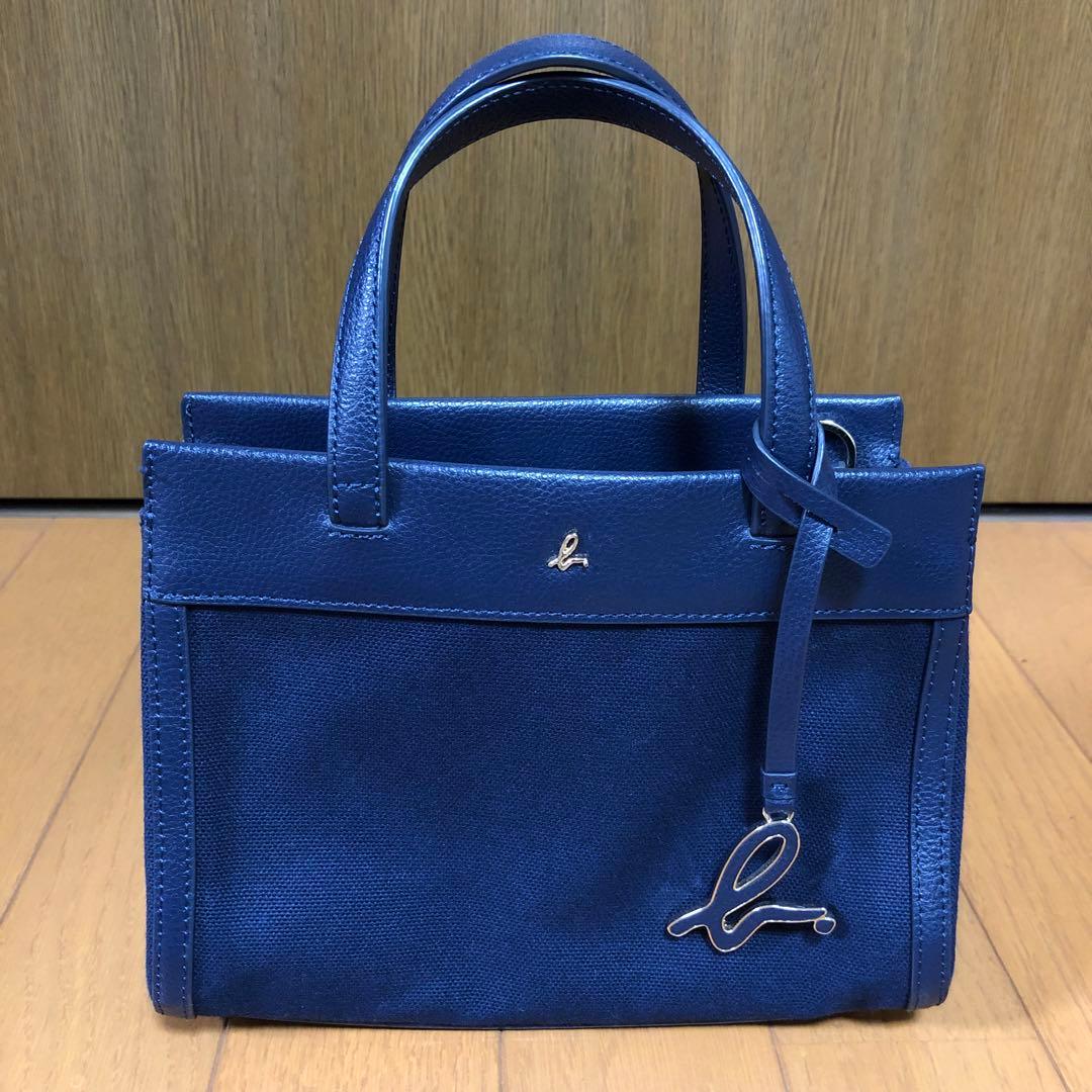 極美品☆アニエスベー ミニトートバッグ ショルダーバッグ　金金具ロゴ 2way