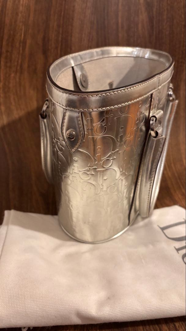 Dior シルバー レザー バッグ 保存袋付き