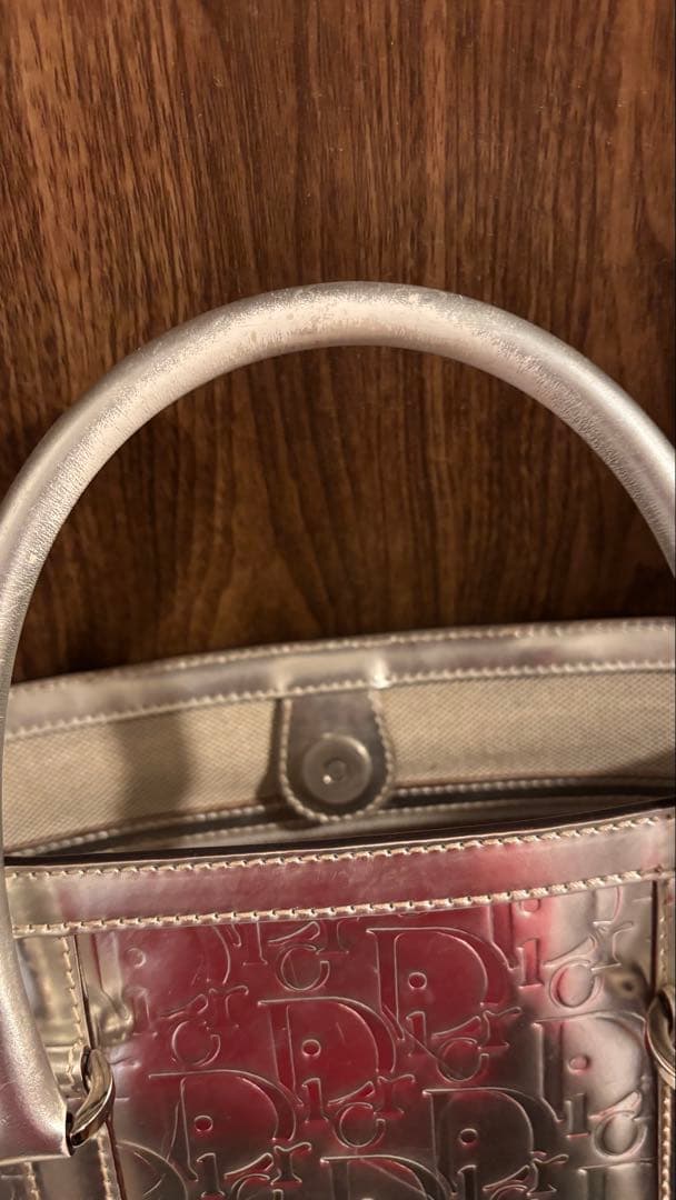 Dior シルバー レザー バッグ 保存袋付き