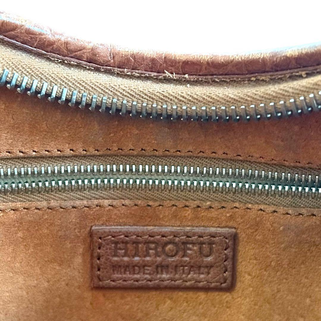 HIROFU ヒロフ レザーバッグ 三日月型 ブラウン 本革 ワンショルダー