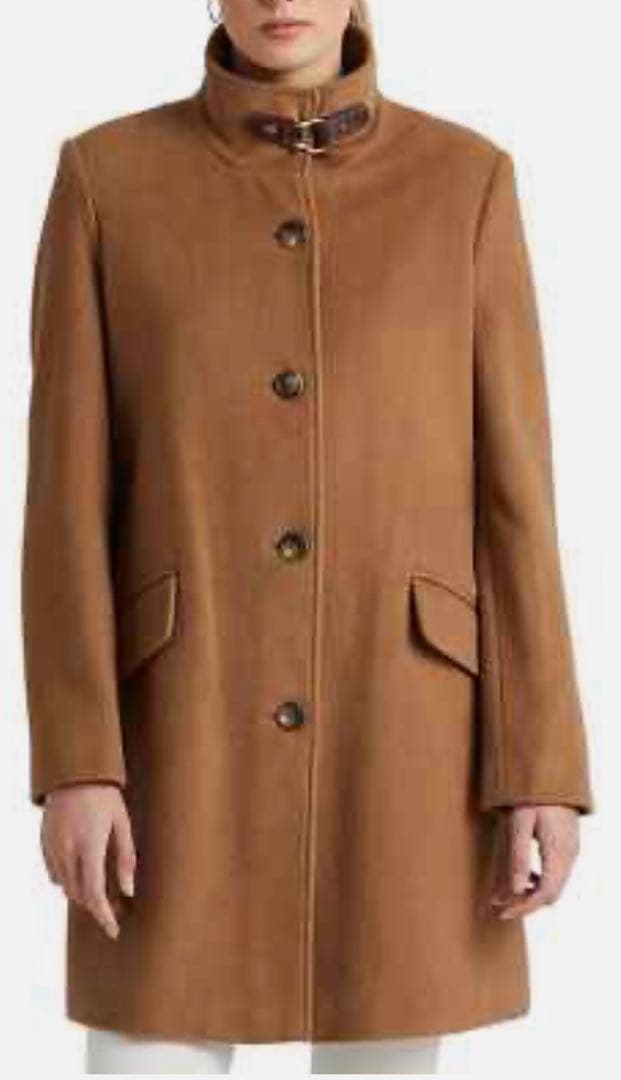 正規店購入　ローレンラルフローレン　バックルトリム ウールブレンドコート