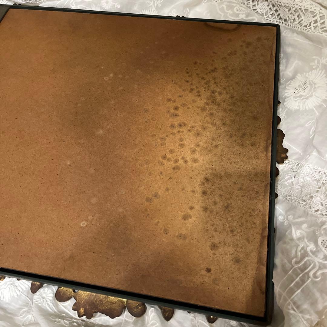 イギリス　ヴィンテージ　アイアンミラー　グリーン