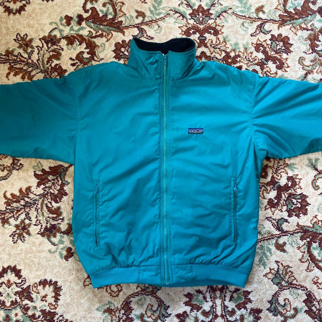80s USA製 パタゴニア シェルドシンチラ ジャケット　ターコイズ　三角タグ