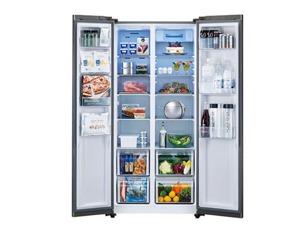 AQUA 2ドア冷蔵庫 AQR-SBS45H(S) 449L/フレンチドア