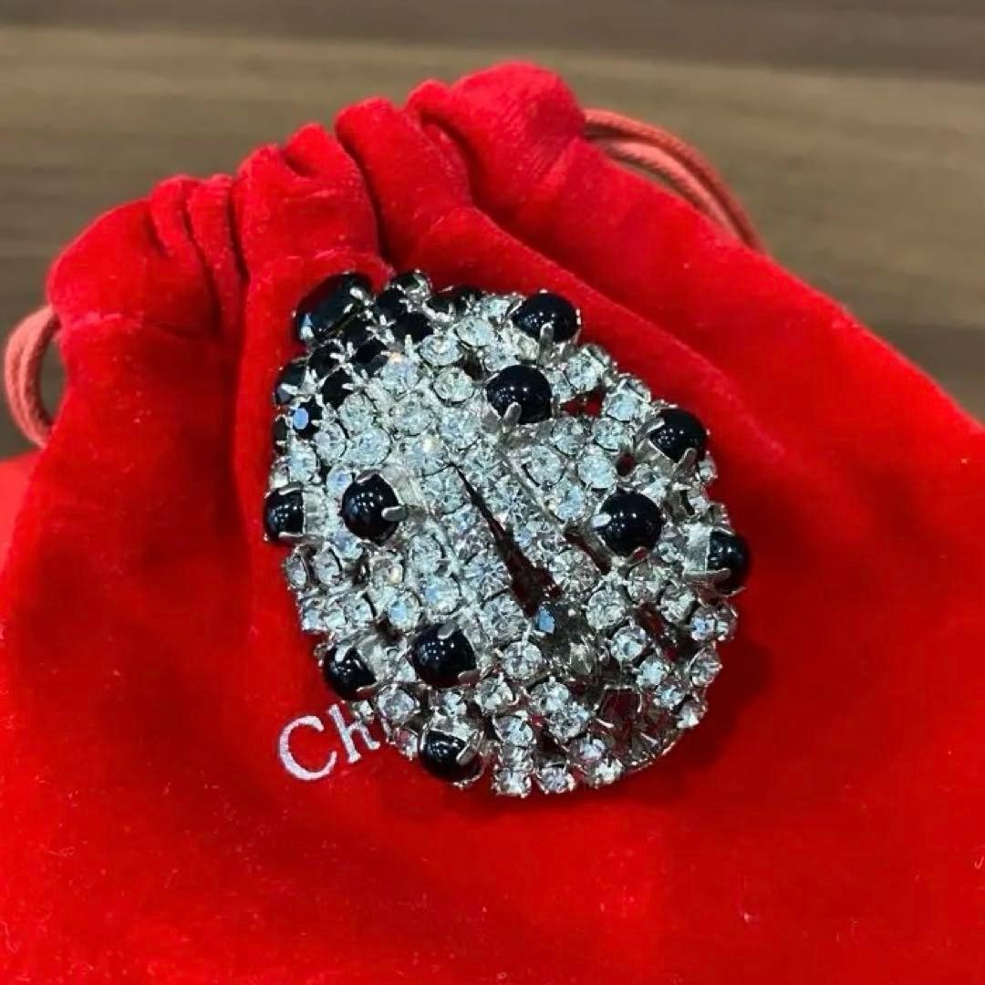 【美品】Christian Lacroix ラクロワ てんとう虫 ブローチ