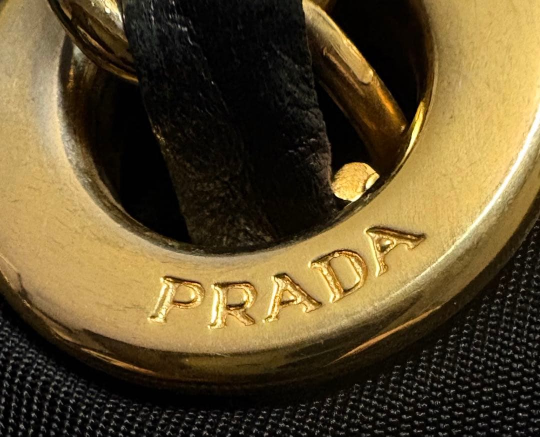 【美品】PRADAチェーン ショルダー トート バッグ ギャランティカード付