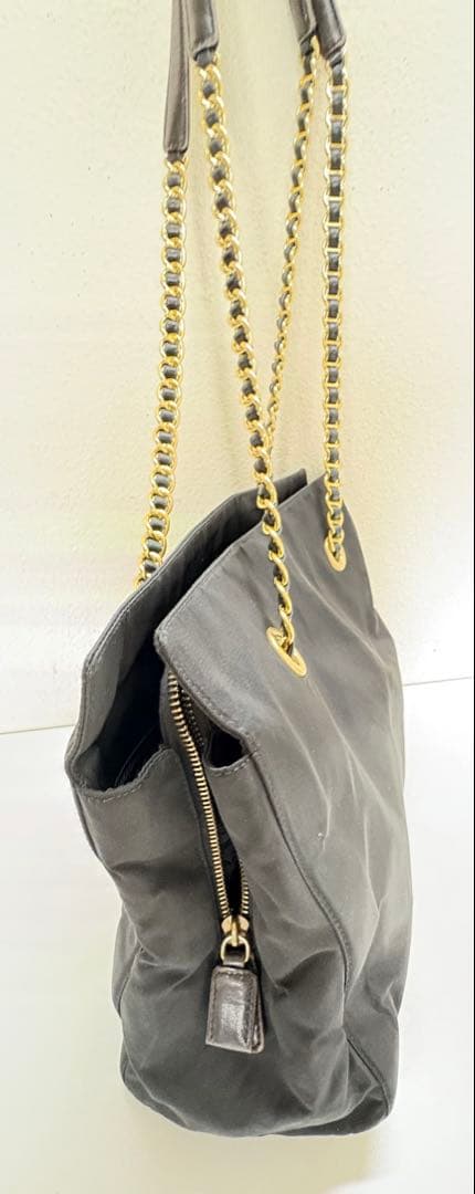【美品】PRADAチェーン ショルダー トート バッグ ギャランティカード付