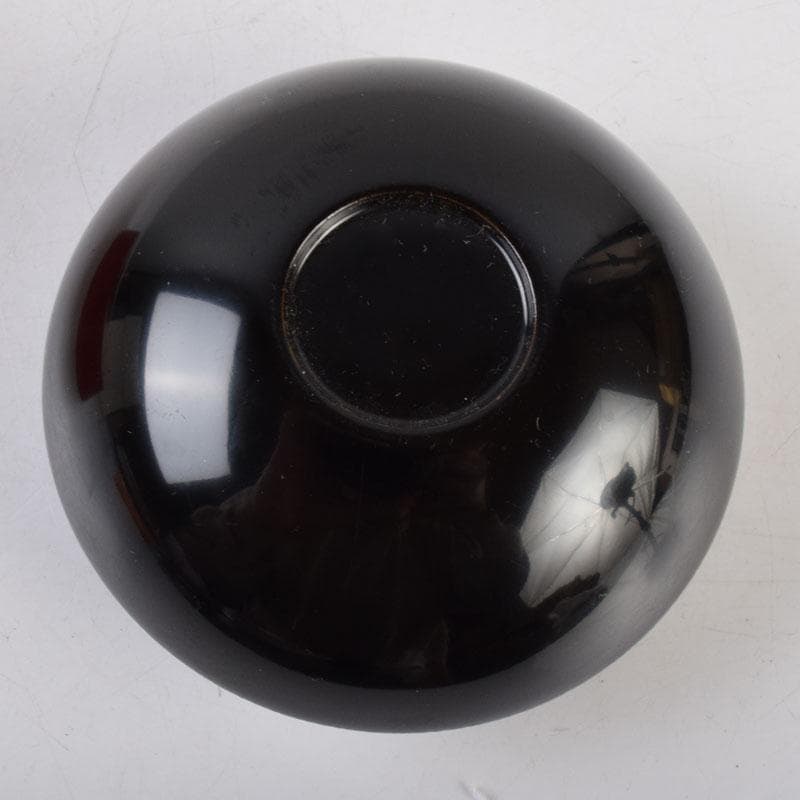 茶道具　中村湖彩作　鶴蒔絵　黒赤茶器　共箱　V　8582