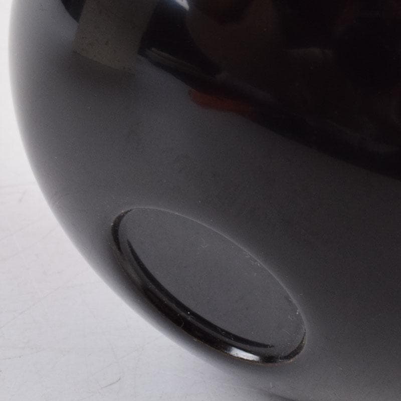 茶道具　中村湖彩作　鶴蒔絵　黒赤茶器　共箱　V　8582