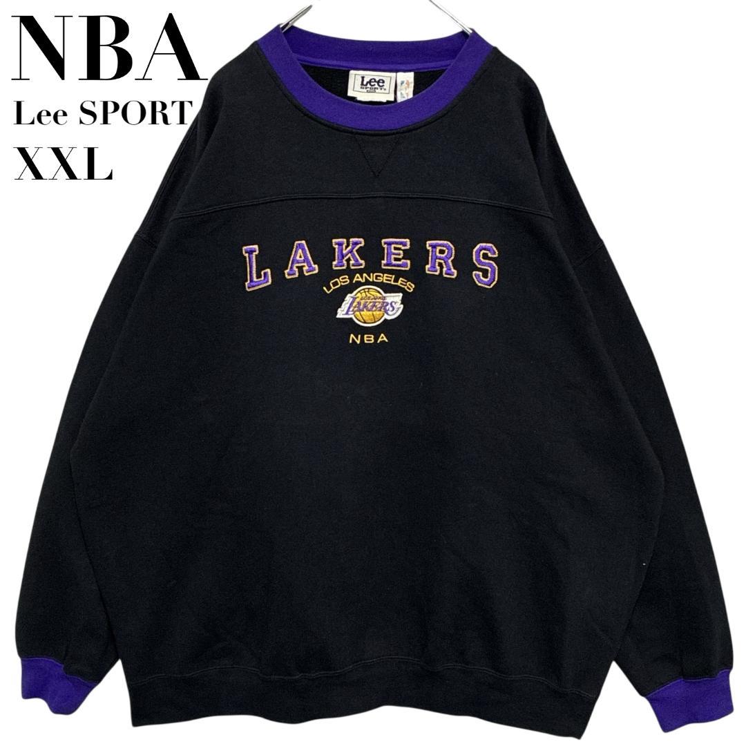 NBA レイカーズ Lee SPORT スウェット トレーナー 刺繍 黒 2XL