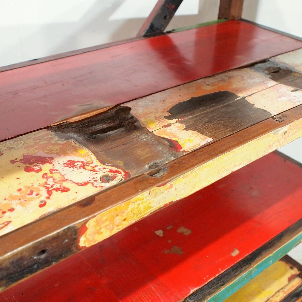 古材リメイク オープンシェルフ 120cm ペイント 古木 ビンテージ 飾り棚