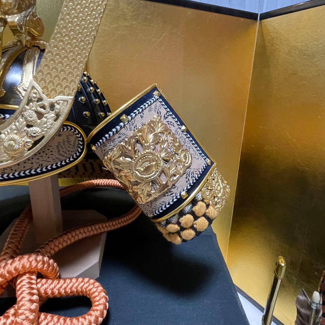 五月人形　鎧飾り　弓・太刀、金屏風セット【金沢箔】