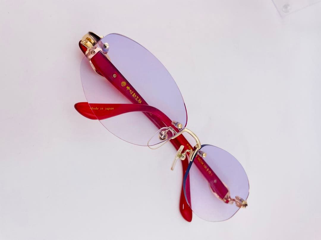 中村勘三郎 ダイヤ付き 日本製 眼鏡 ビンテージ フレーム 希少美品　人気 6