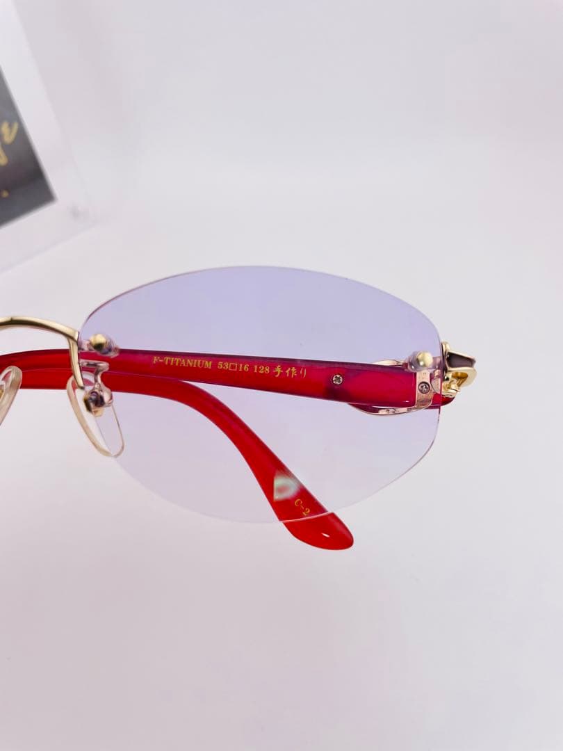 中村勘三郎 ダイヤ付き 日本製 眼鏡 ビンテージ フレーム 希少美品　人気 6