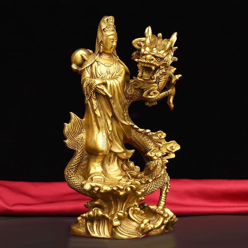 地蔵 菩薩 騎龍観音 銅製 仏像 彫刻 置物 開運 風水