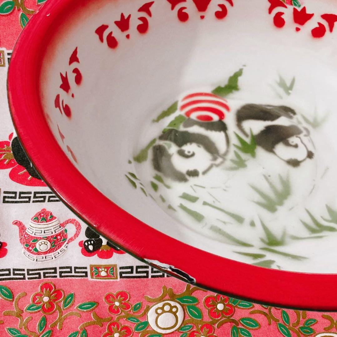 vintage パンダホーロー洗面器 中国雑貨 チャイナレトロポップ シノワズリ