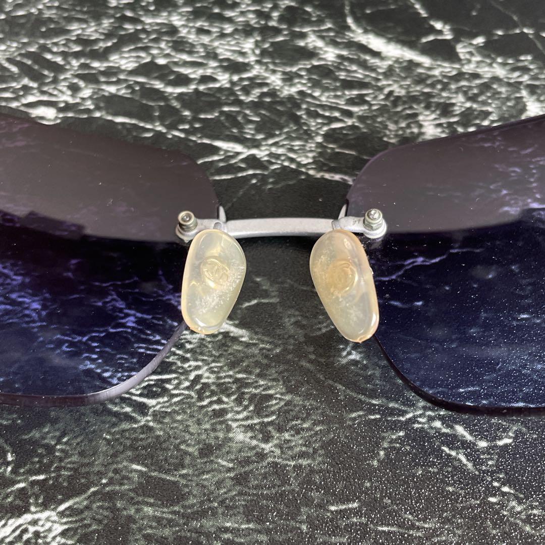 極美品 CHANEL シャネル ココマーク リムレス サングラス カラーレンズ