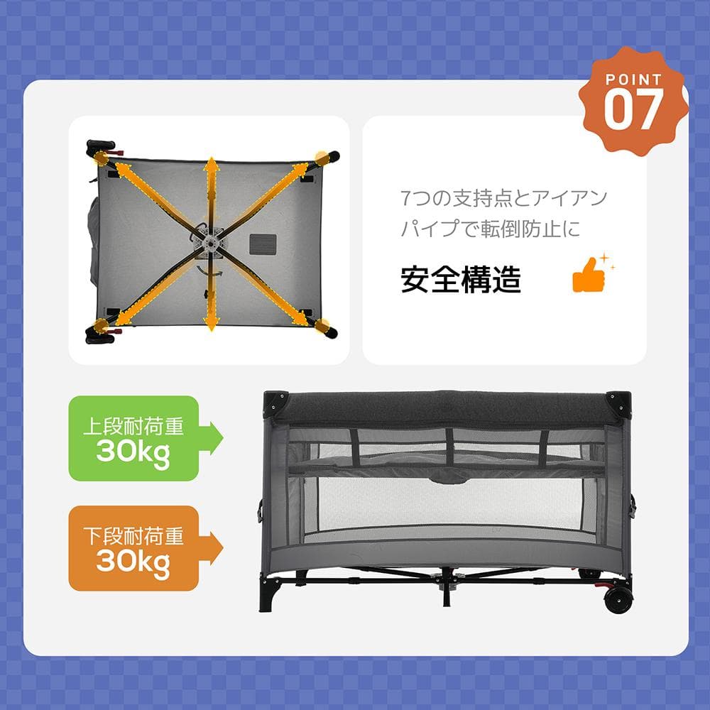 折りたたみ ベビーベッド 添い寝ベッド ベビーサークル おむつ替えテーブル付