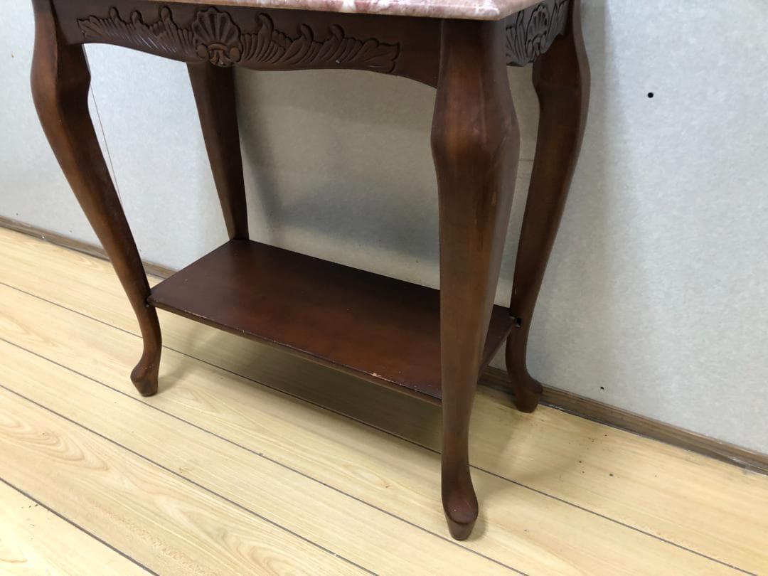 希少品　大理石 ロココ調 クラシック 猫脚 コンソールテーブル 75092-2