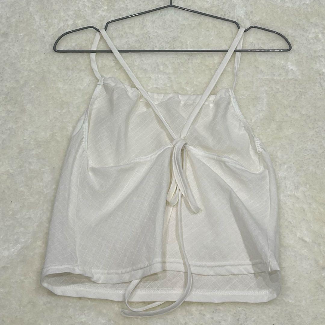 トップス draw drawers 2way tops white