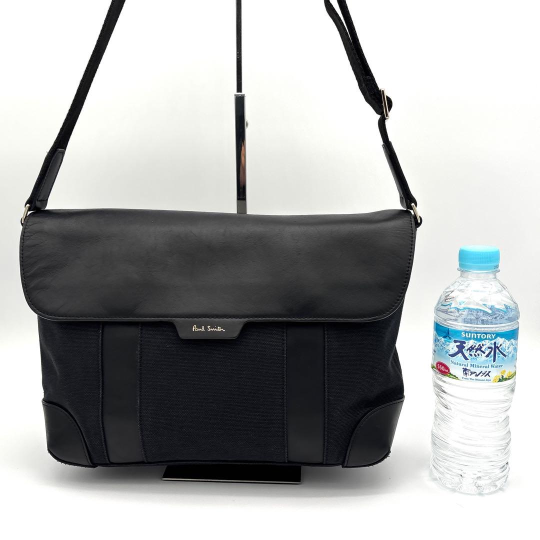 Paul Smith ロゴ 2way ショルダーバッグ 異素材切り替え フラップ