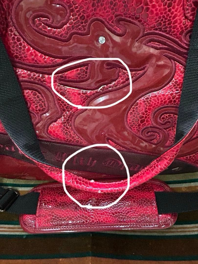 ダンスウィズドラゴン　ボストンバックショルダー付レッド