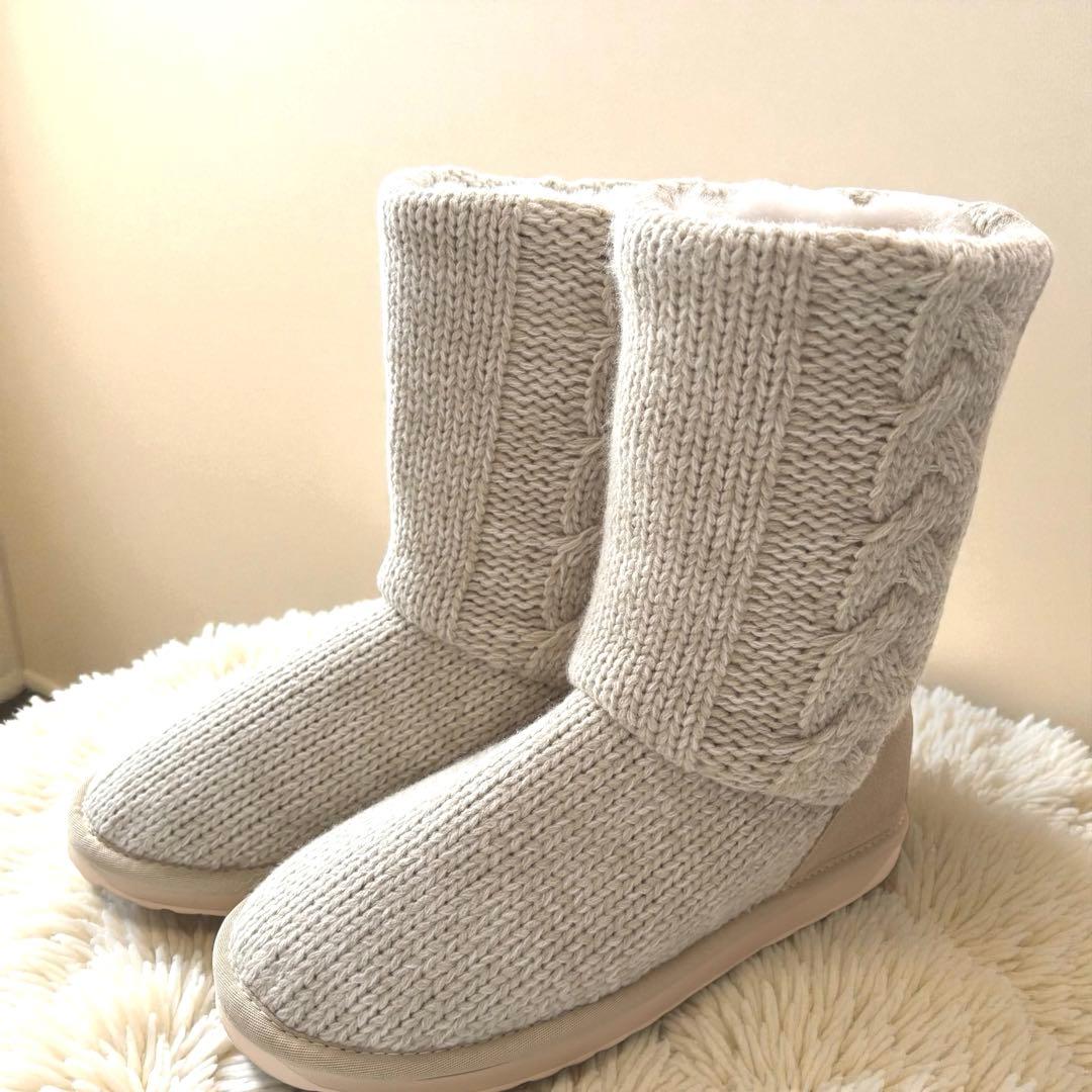 完売品☆現行☆エミュオーストラリア ウールニットブレンドシープスキンブーツ 25