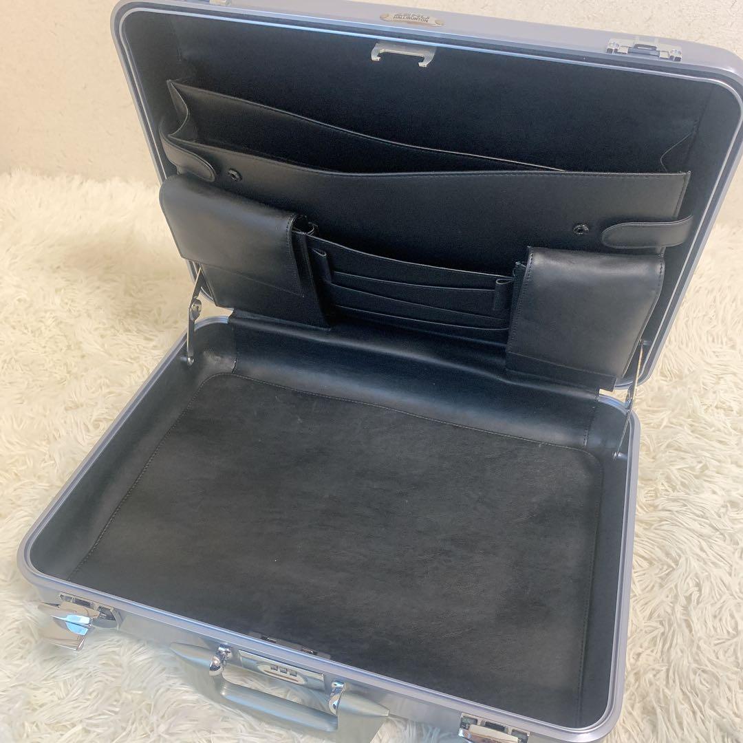 ゼロハリバートン アルミ アタッシュケース USA製 ビジネス ポリッシュブルー