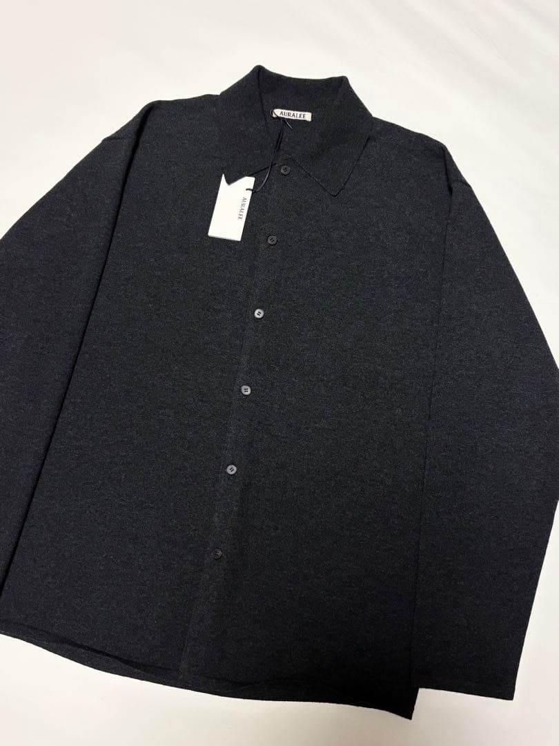 トップス AURALEE HIGH TWIST WOOL KNIT CARDIGAN